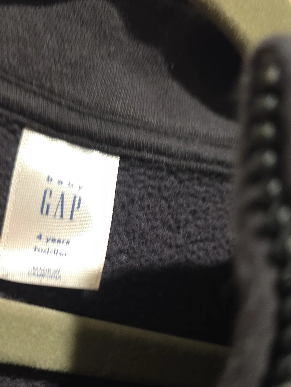 GAP Black Fleece Zip-Up Jacket Size 4t Quarter Zip Pullover Black